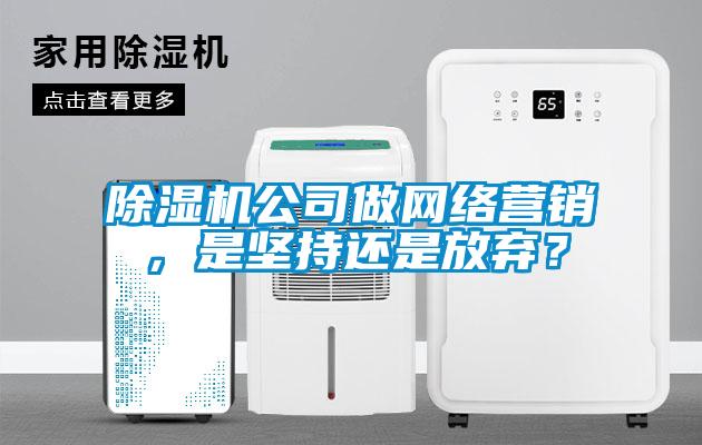 除濕機公司做網絡營銷,是堅持還是放棄?