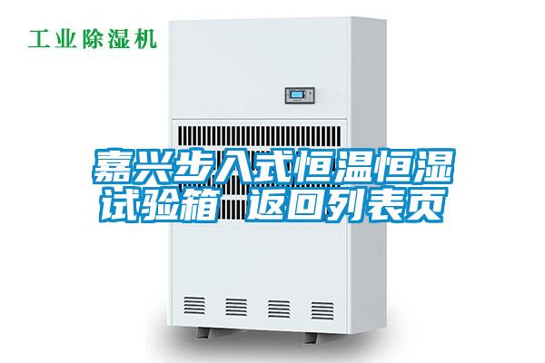 嘉興步入式恒溫恒濕試驗(yàn)箱 返回列表頁
